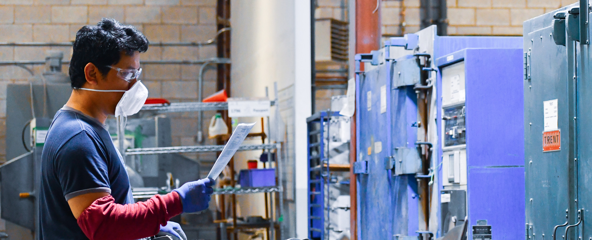 Worker looking at a sheet of paper